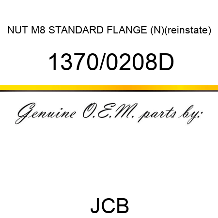 NUT M8 STANDARD FLANGE (N)(reinstate) 1370/0208D