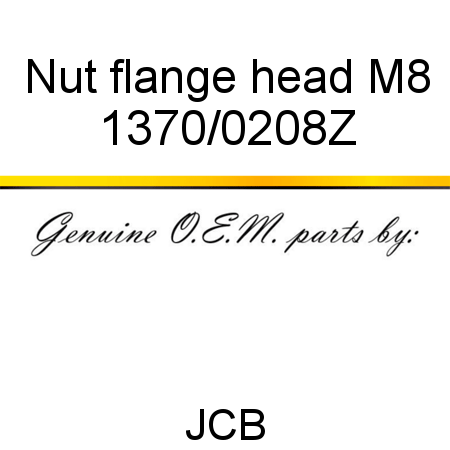 Nut, flange head, M8 1370/0208Z
