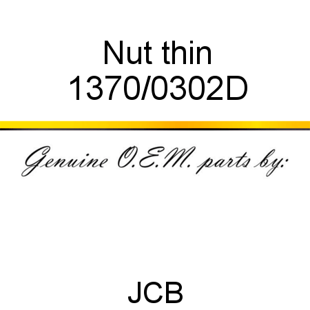 Nut, thin 1370/0302D