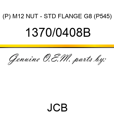 (P) M12 NUT - STD FLANGE G8 (P545) 1370/0408B