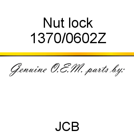 Nut, lock 1370/0602Z