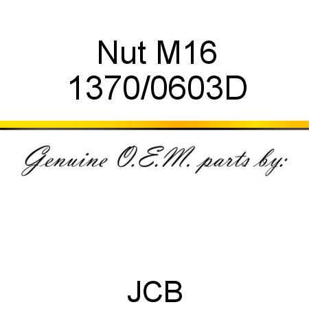 Nut, M16 1370/0603D