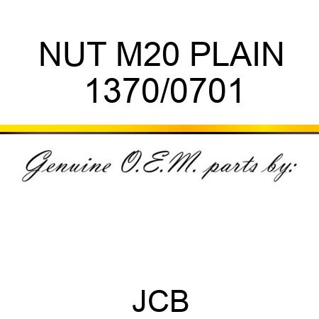 NUT M20 PLAIN 1370/0701