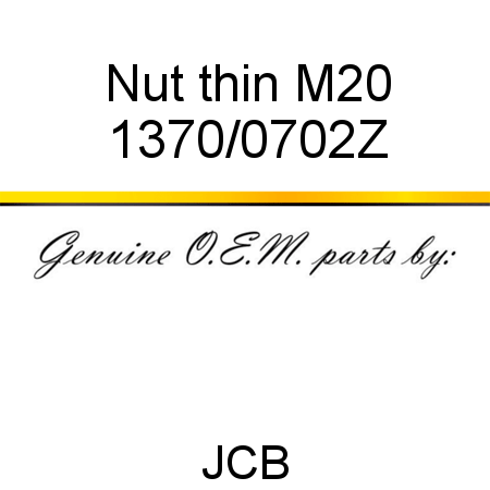 Nut, thin M20 1370/0702Z