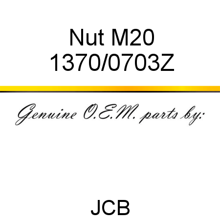 Nut, M20 1370/0703Z