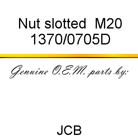 Nut, slotted  M20 1370/0705D