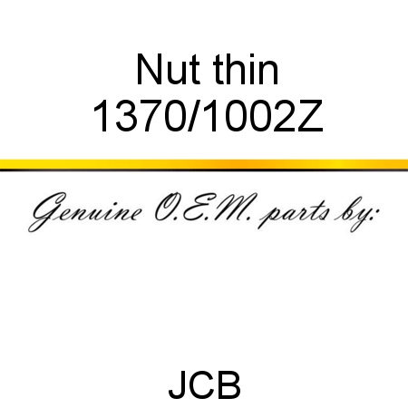 Nut, thin 1370/1002Z