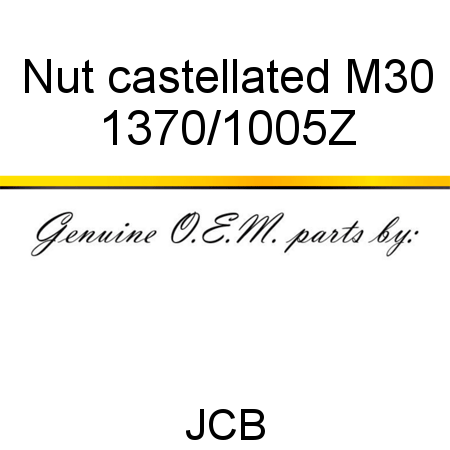 Nut, castellated, M30 1370/1005Z