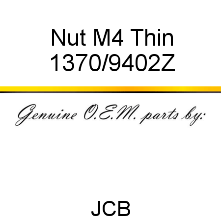 Nut, M4 Thin 1370/9402Z