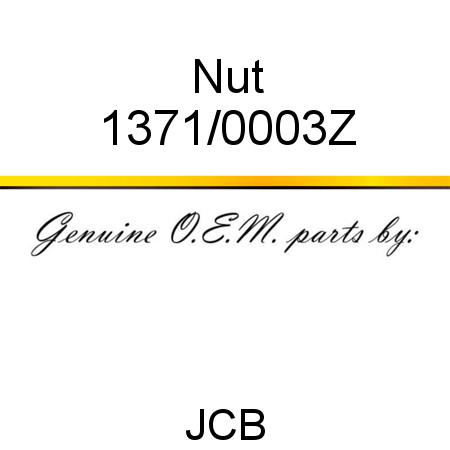 Nut 1371/0003Z