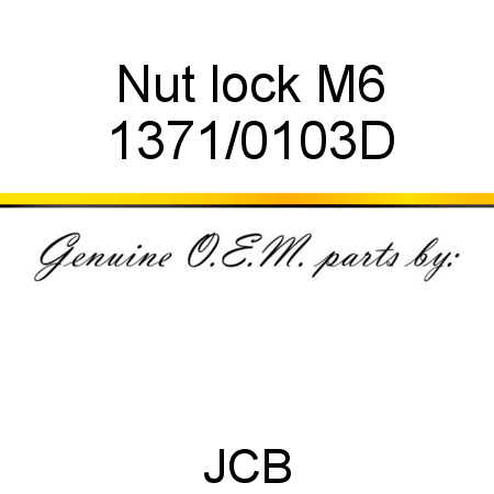 Nut, lock M6 1371/0103D
