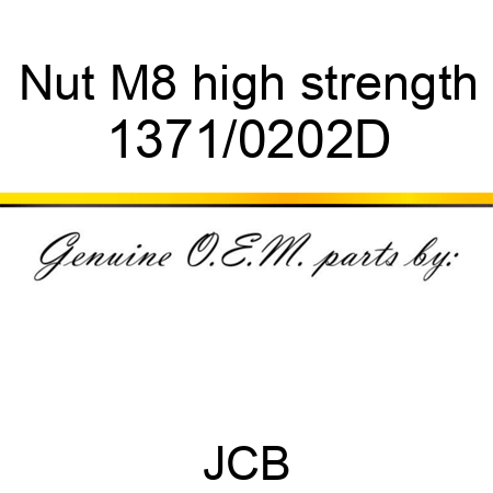 Nut, M8 high strength 1371/0202D