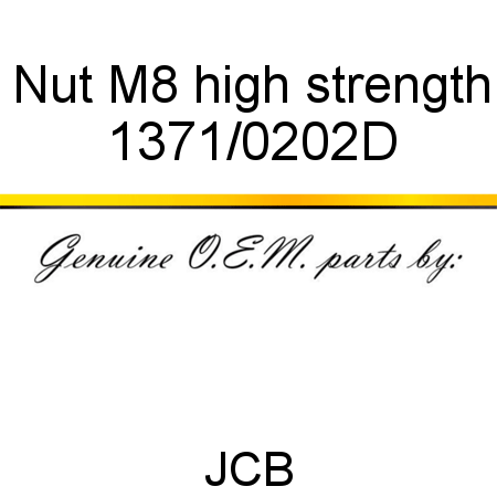 Nut, M8 high strength 1371/0202D
