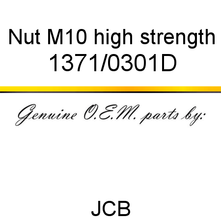 Nut, M10 high strength 1371/0301D