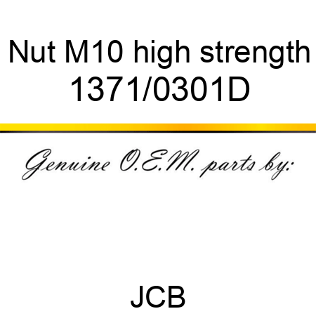 Nut, M10 high strength 1371/0301D