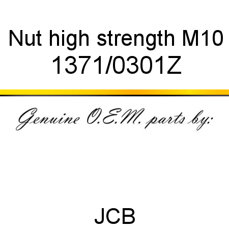 Nut, high strength, M10 1371/0301Z