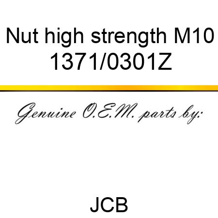 Nut, high strength, M10 1371/0301Z