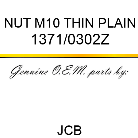 NUT M10 THIN PLAIN 1371/0302Z