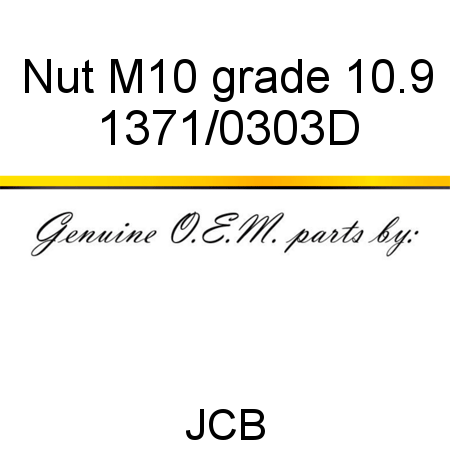 Nut, M10 grade 10.9 1371/0303D