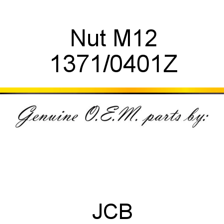 Nut, M12 1371/0401Z