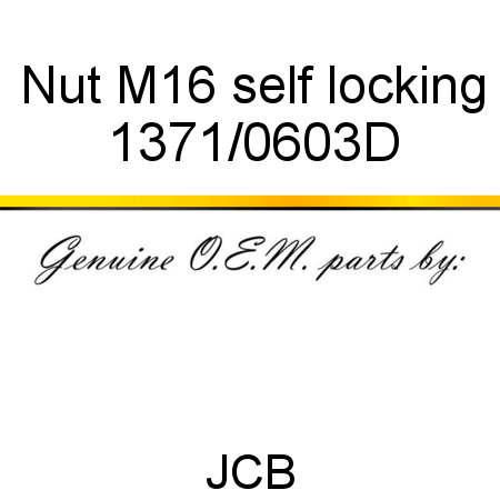 Nut, M16 self locking 1371/0603D