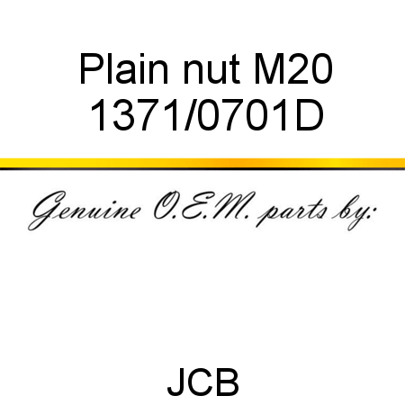 Plain nut M20 1371/0701D