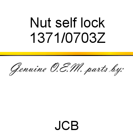 Nut, self lock 1371/0703Z