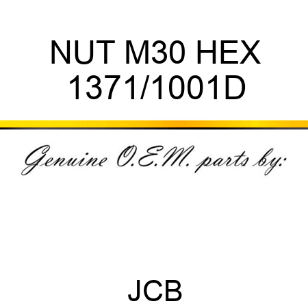 NUT M30 HEX 1371/1001D