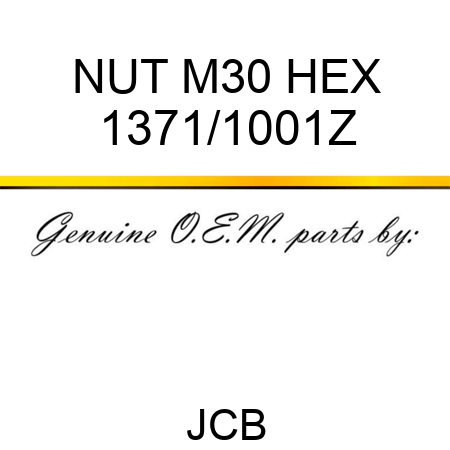NUT M30 HEX 1371/1001Z