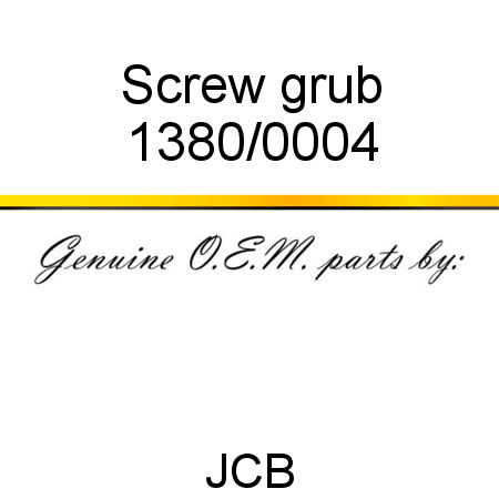 Screw, grub 1380/0004