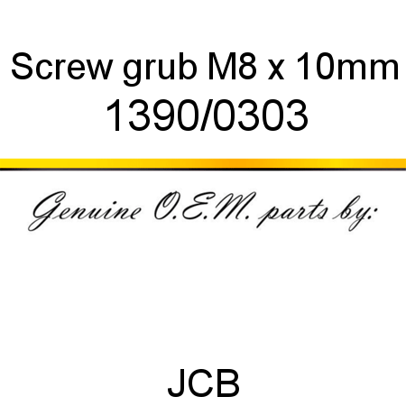 Screw, grub, M8 x 10mm 1390/0303