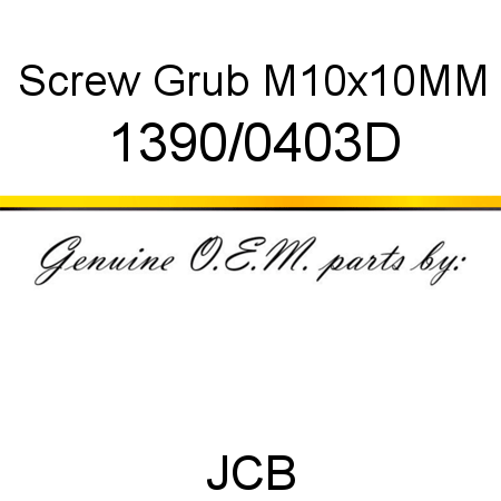 Screw, Grub M10x10MM 1390/0403D
