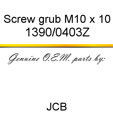 Screw, grub, M10 x 10 1390/0403Z