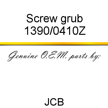 Screw, grub 1390/0410Z