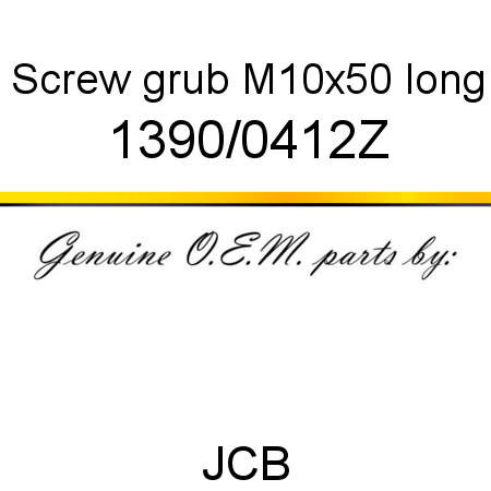 Screw, grub, M10x50 long 1390/0412Z