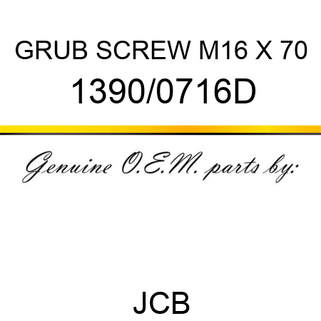GRUB SCREW M16 X 70 1390/0716D