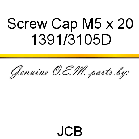 Screw, Cap M5 x 20 1391/3105D