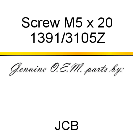 Screw, M5 x 20 1391/3105Z