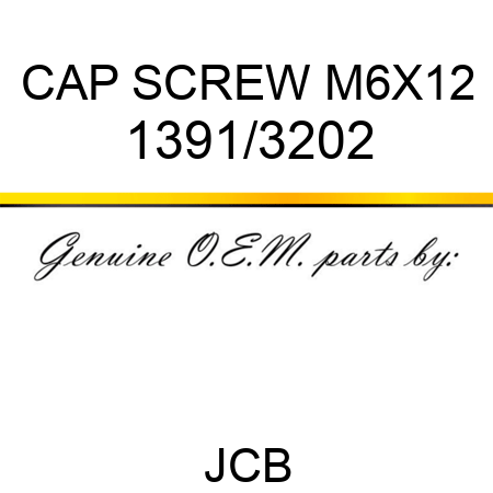 CAP SCREW M6X12 1391/3202