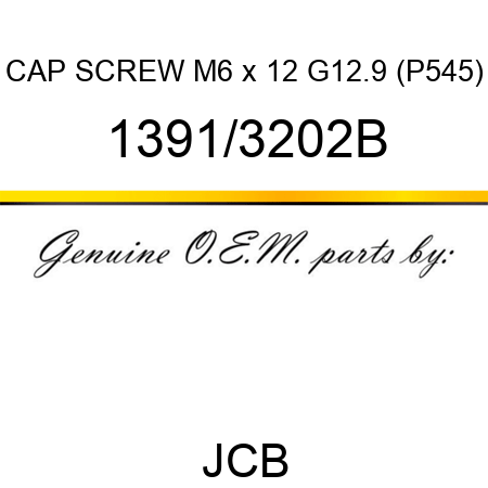 CAP SCREW M6 x 12 G12.9 (P545) 1391/3202B