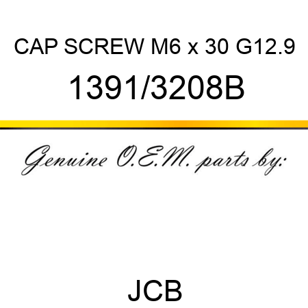 CAP SCREW M6 x 30 G12.9 1391/3208B