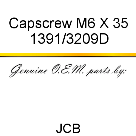 Capscrew, M6 X 35 1391/3209D
