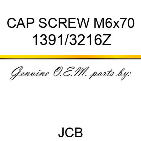 CAP SCREW M6x70 1391/3216Z
