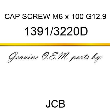 CAP SCREW M6 x 100 G12.9 1391/3220D