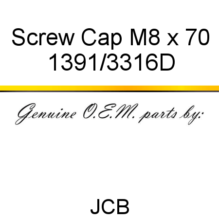Screw, Cap M8 x 70 1391/3316D
