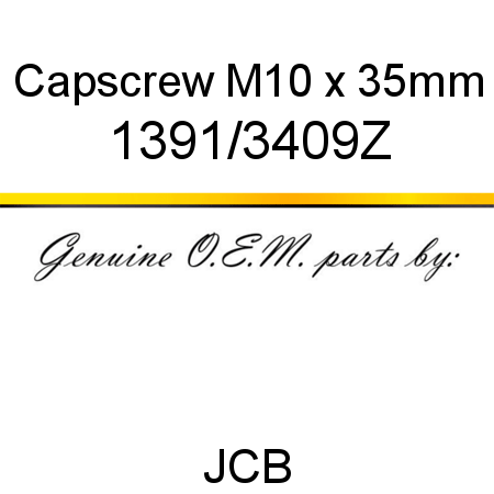 Capscrew, M10 x 35mm 1391/3409Z