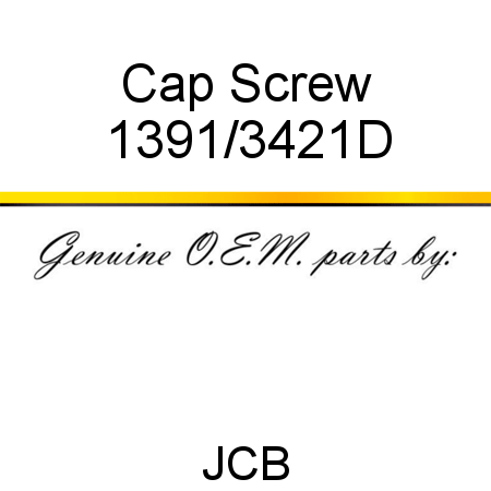 Cap Screw 1391/3421D