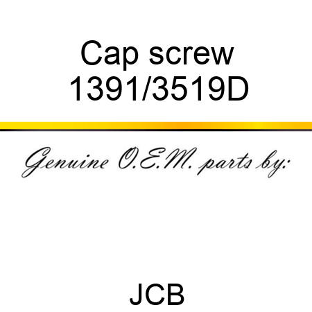 Cap screw 1391/3519D