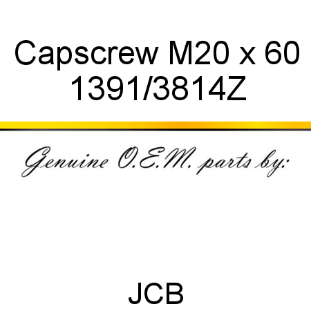 Capscrew, M20 x 60 1391/3814Z