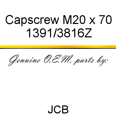 Capscrew, M20 x 70 1391/3816Z